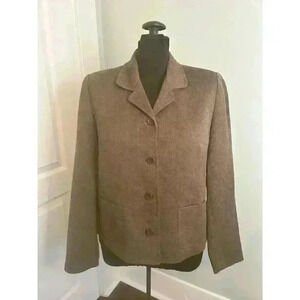 Talbots Vintage Classic Women’ s sz 8 100% Woolmark Tan Blazer Suit‎ Jacket